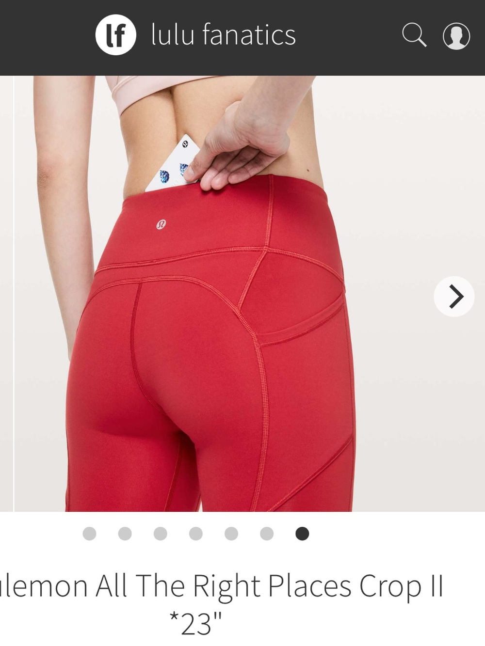 lululemon athletica All The Right Places Crop II 23" - Dark Red - Picture 2 of 8